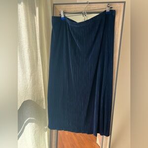 J. Crew Navy Blue Plisse Skirt XXL